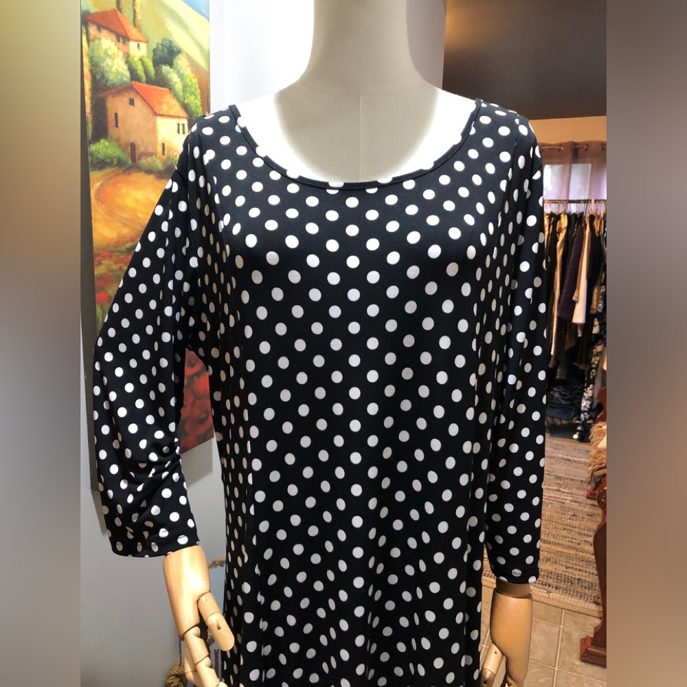 Black and White Polka Dot Women's Dress
Lemmie for Nina Leonard
Size XL
EUC